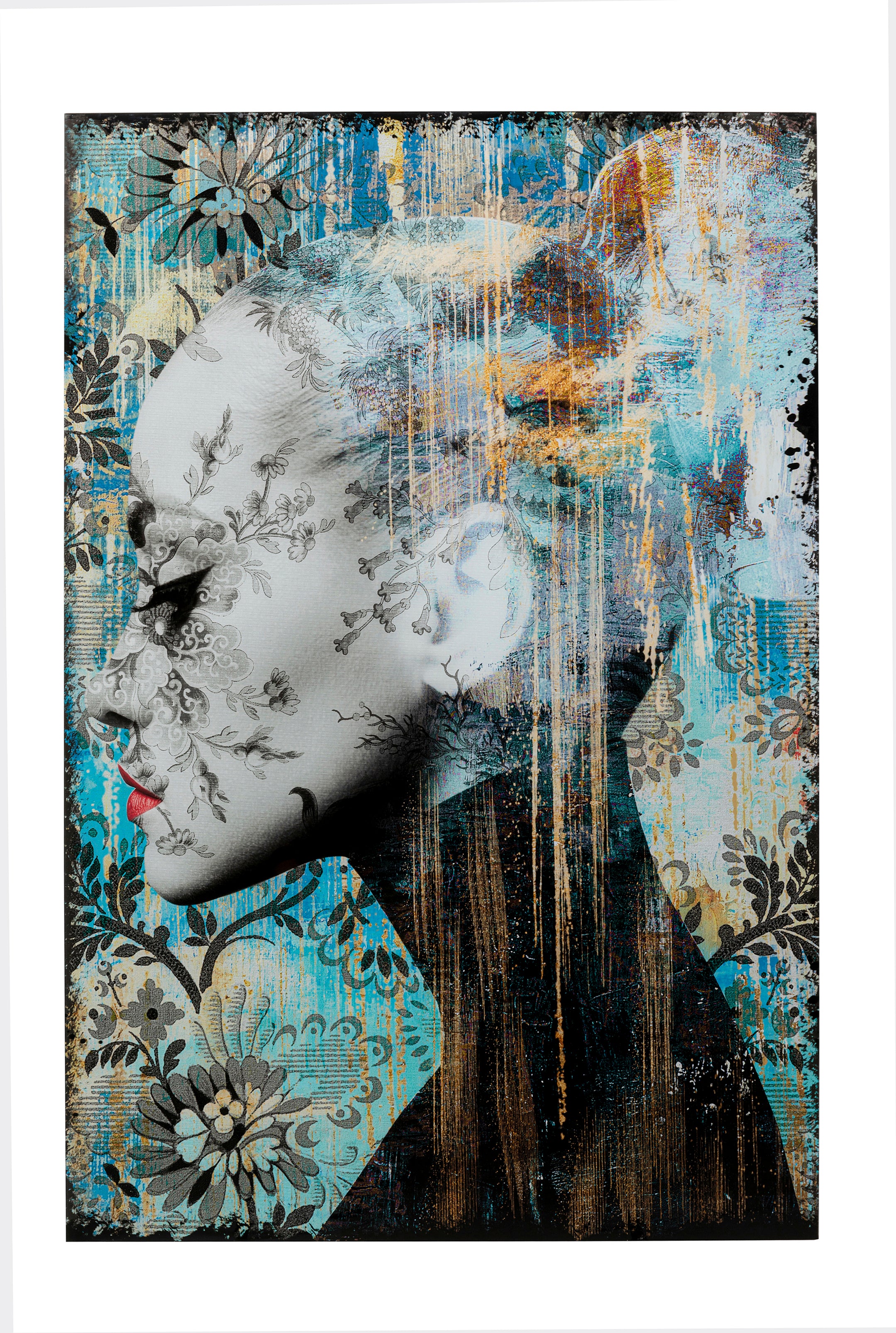 Kare - Glass Picture Lady Flower 100x150cm