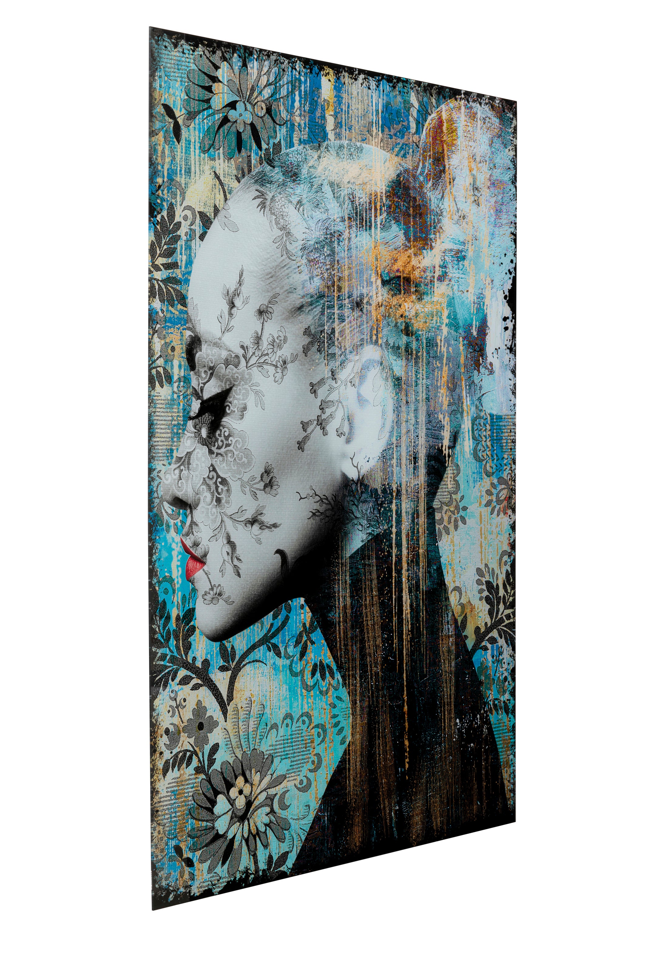 Kare - Glass Picture Lady Flower 100x150cm