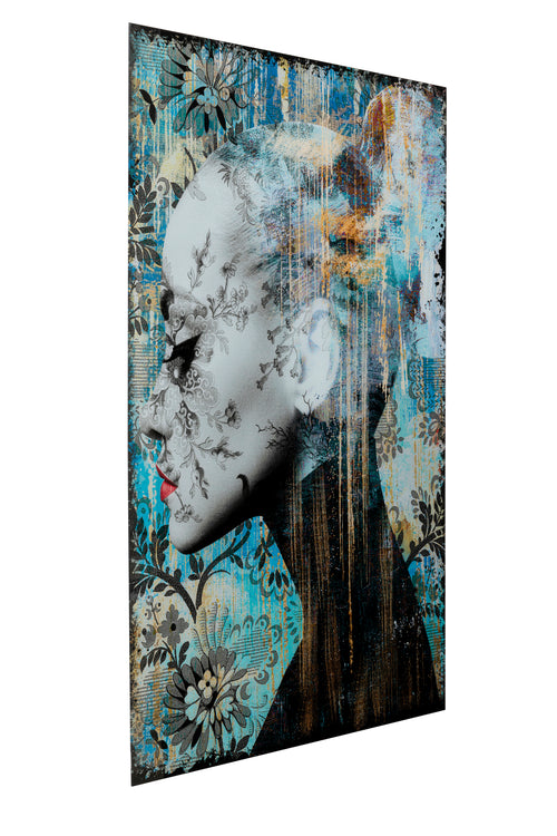 Kare - Glass Picture Lady Flower 100x150cm