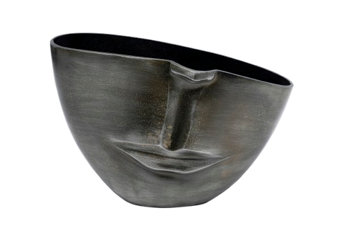 Kare - Vase Half Face Anthracite 31cm