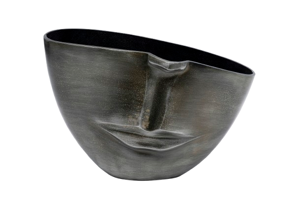 Kare - Vase Half Face Anthracite 31cm