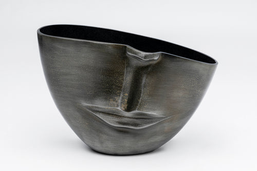 Kare - Vase Half Face Anthracite 31cm