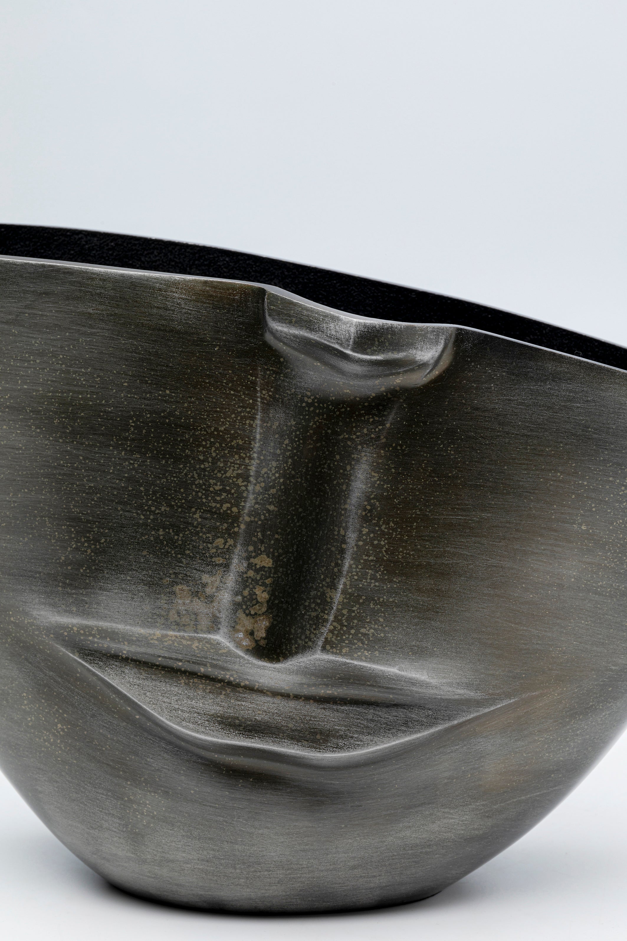 Kare - Vase Half Face Anthracite 31cm