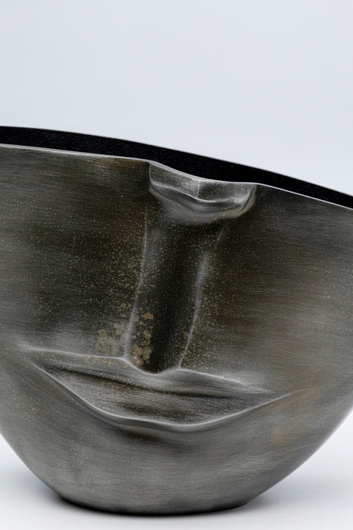 Kare - Vase Half Face Anthracite 31cm