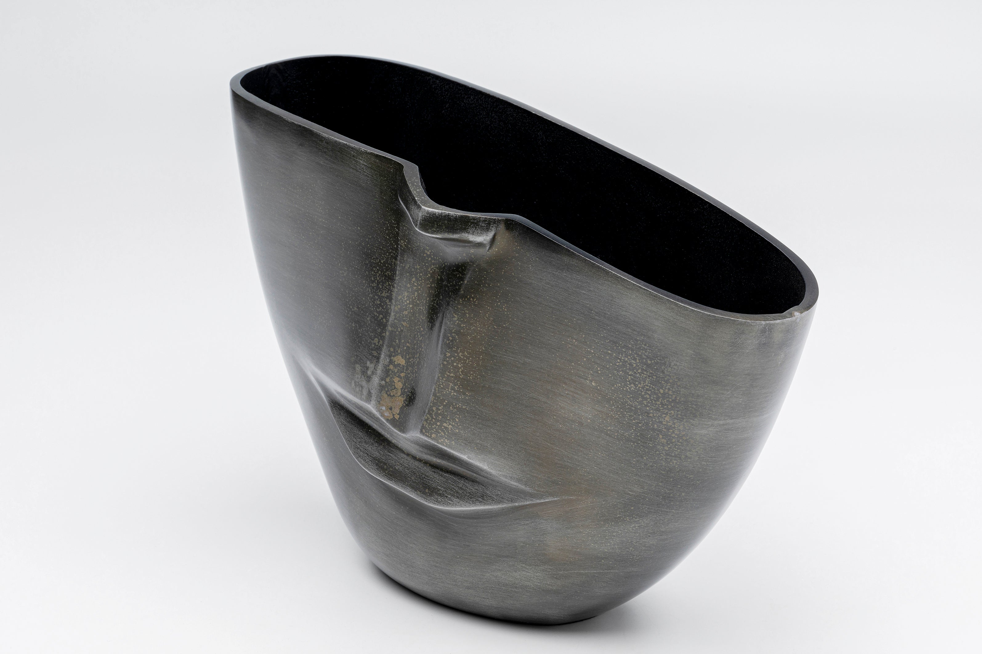 Kare - Vase Half Face Anthracite 31cm