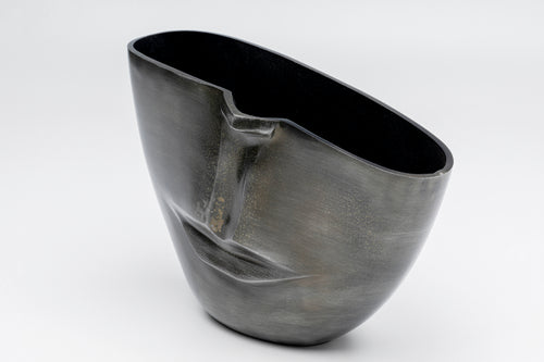 Kare - Vase Half Face Anthracite 31cm