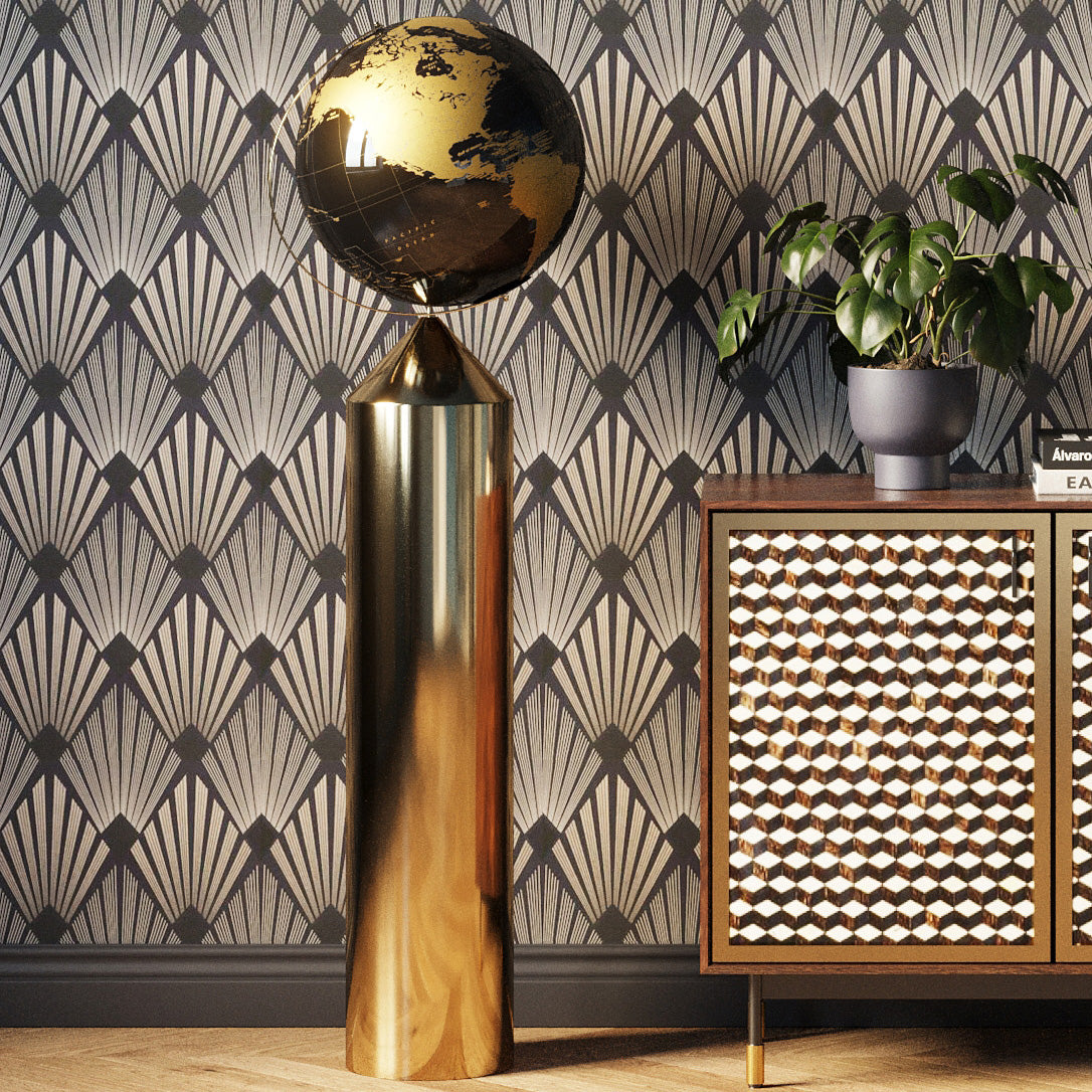 Kare - Deco Object Globe Top Gold 132cm