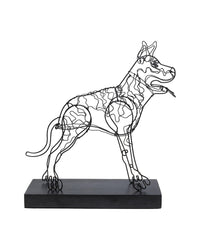 Kare - Deco Object Wire Attack Dog 36cm