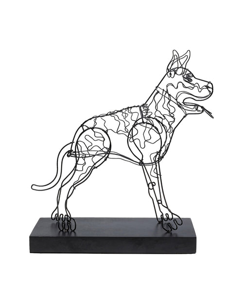 Kare - Deco Object Wire Attack Dog 36cm