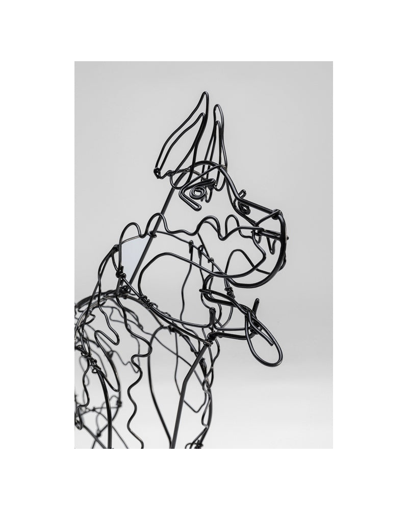 Kare - Deco Object Wire Attack Dog 36cm