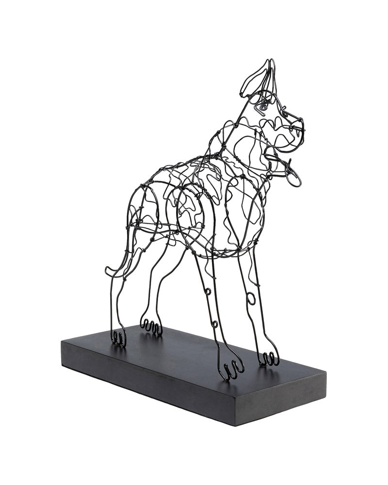 Kare - Deco Object Wire Attack Dog 36cm