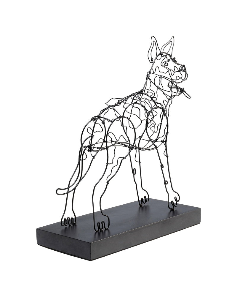 Kare - Deco Object Wire Attack Dog 36cm