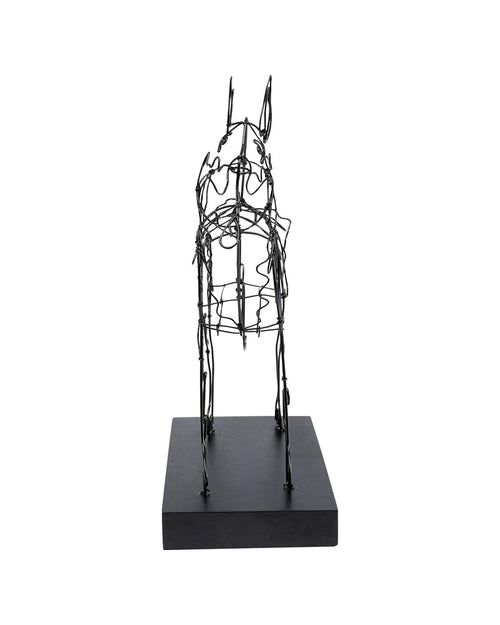 Kare - Deco Object Wire Attack Dog 36cm