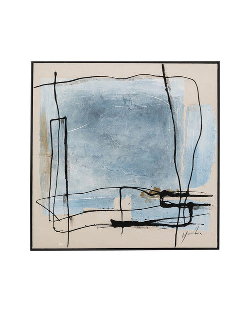 Kare - Framed Picture Dust Blue 100x100cm