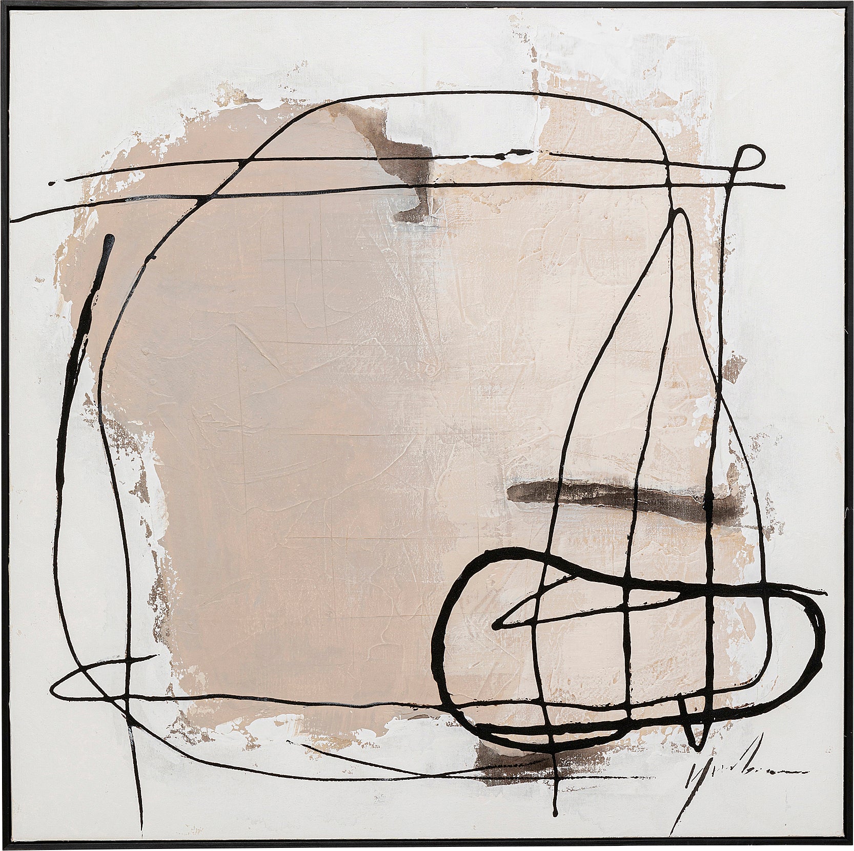 Kare - Framed Picture Dust Grey 100x100cm
