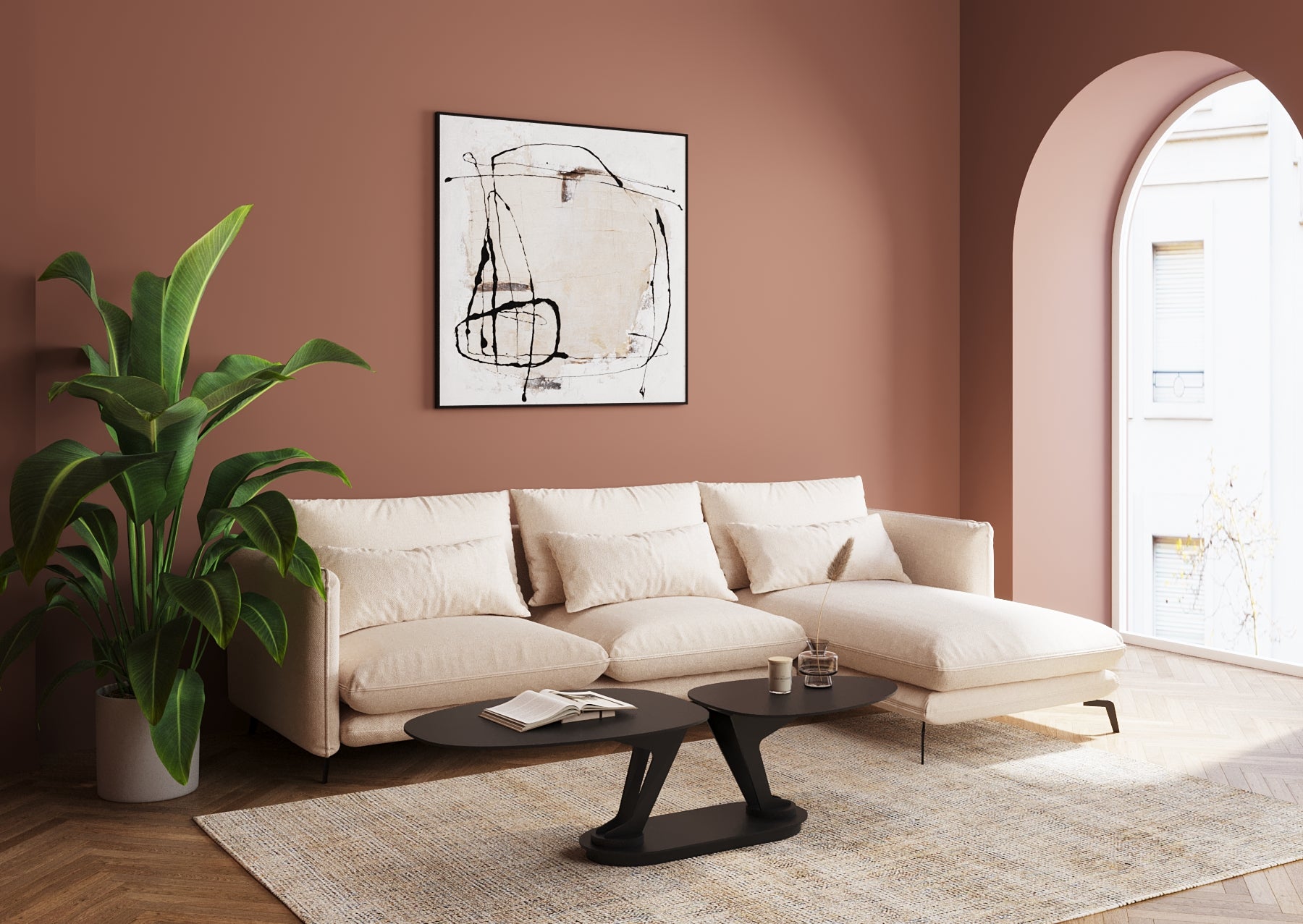 Kare - Framed Picture Dust Grey 100x100cm