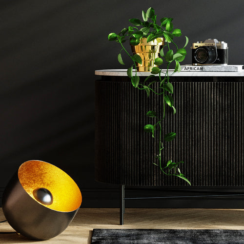 Kare - Floor Lamp Apollon Smooth Graphite Ø35cm