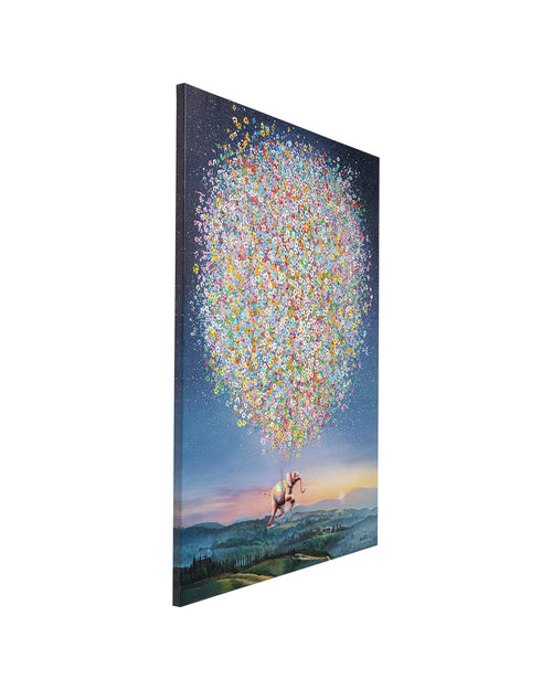 Kare - Canvas Picture Flying Elephant At Night 120x160cm