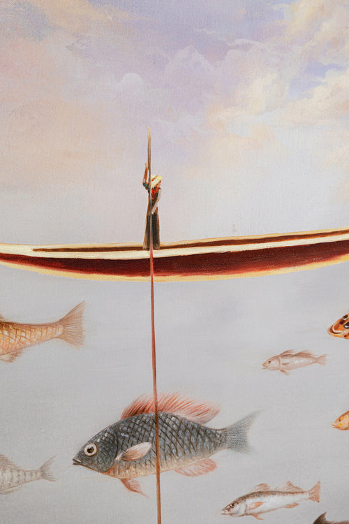 Kare - Framed Picture Cloud Fisherman Boat 60