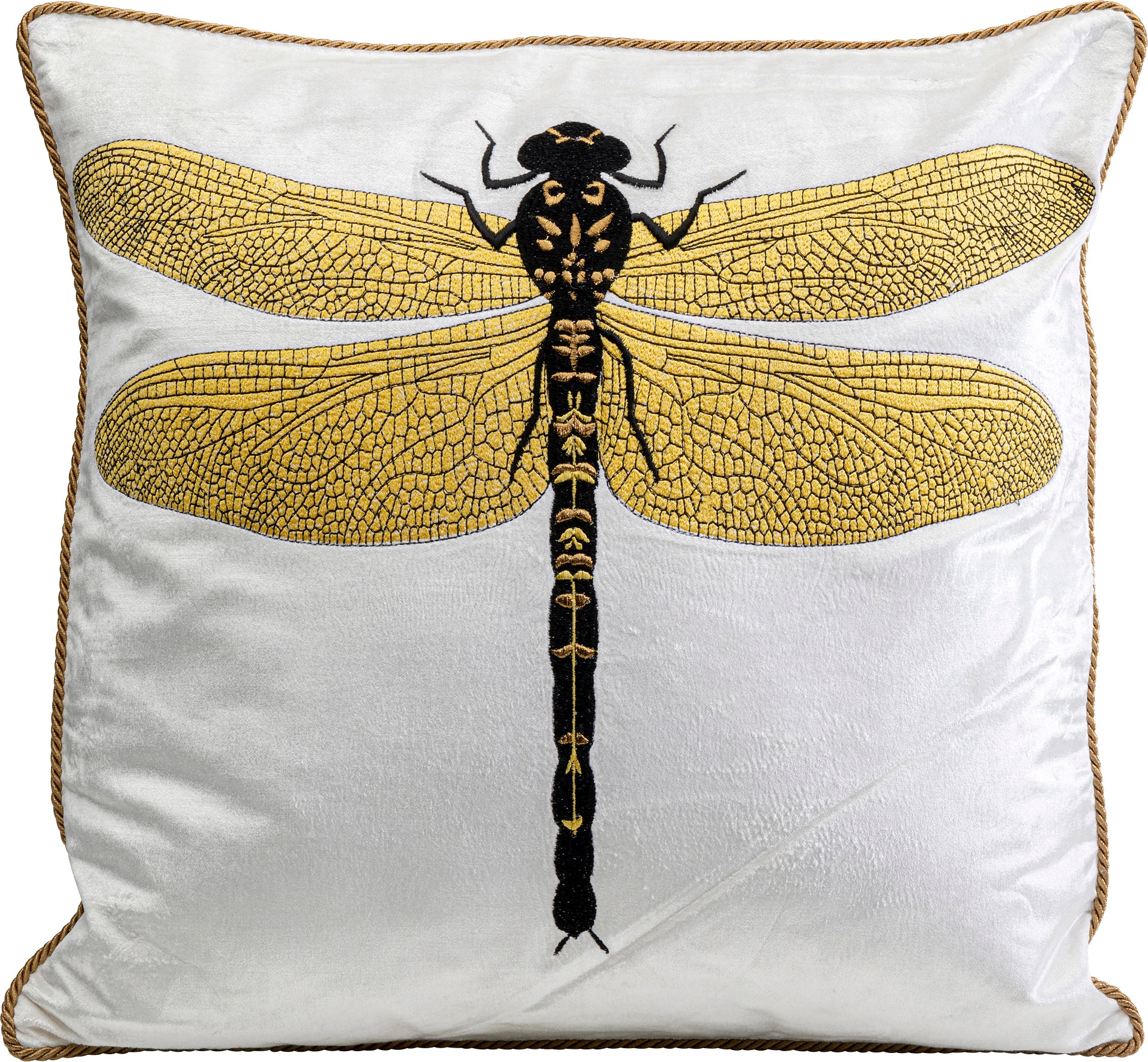 Kare - Cushion Glitter Dragonfly White 40x40c