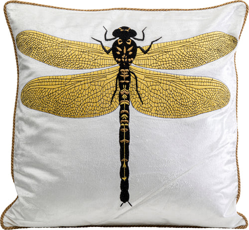 Kare - Cushion Glitter Dragonfly White 40x40c