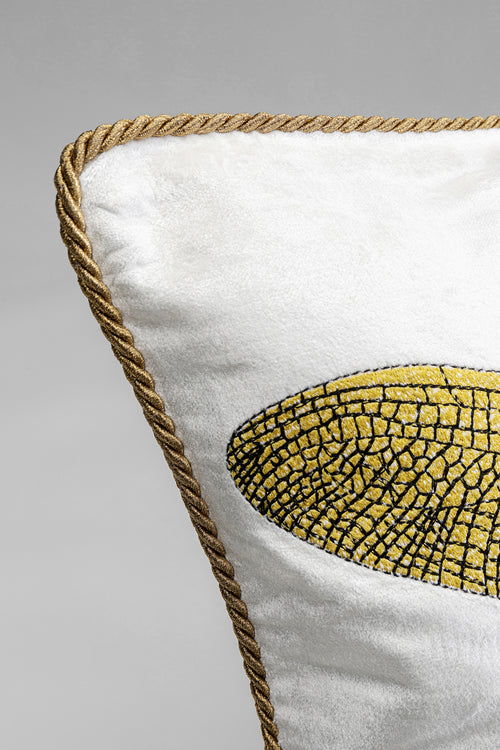 Kare - Cushion Glitter Dragonfly White 40x40c