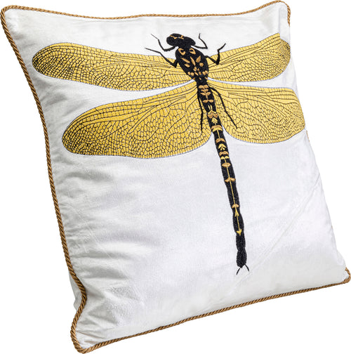 Kare - Cushion Glitter Dragonfly White 40x40c