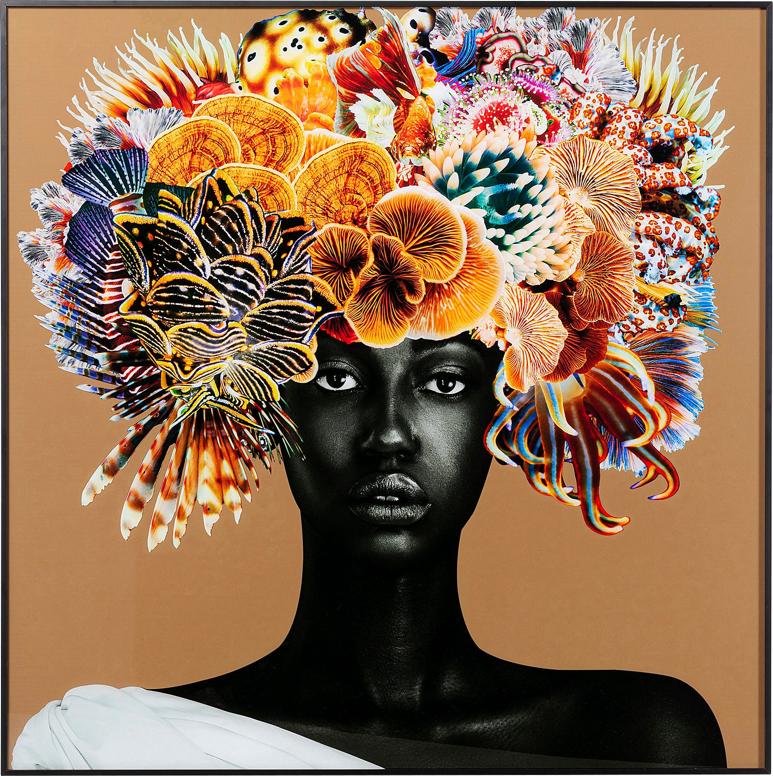 Kare - Framed Picture Flower Hair 120x120cm