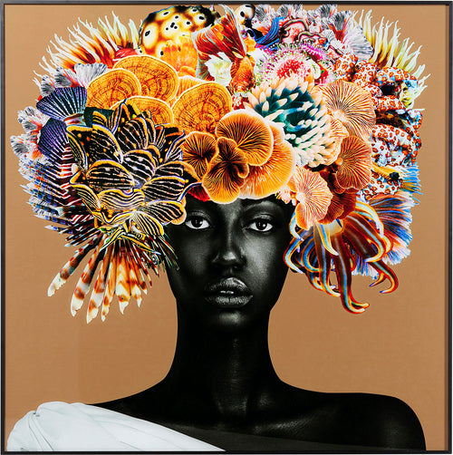 Kare - Framed Picture Flower Hair 120x120cm