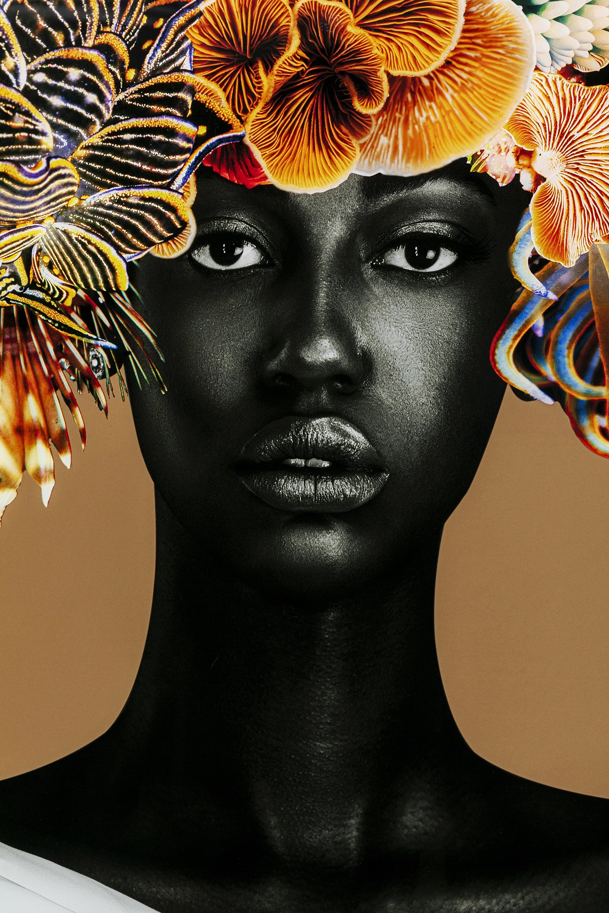 Kare - Framed Picture Flower Hair 120x120cm