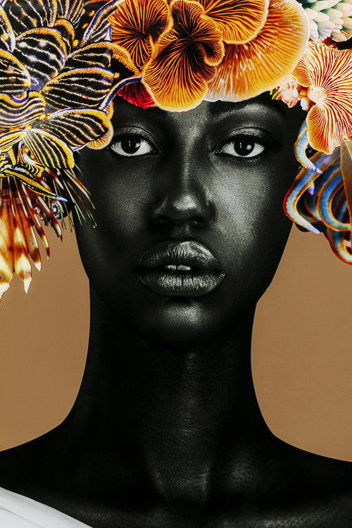 Kare - Framed Picture Flower Hair 120x120cm