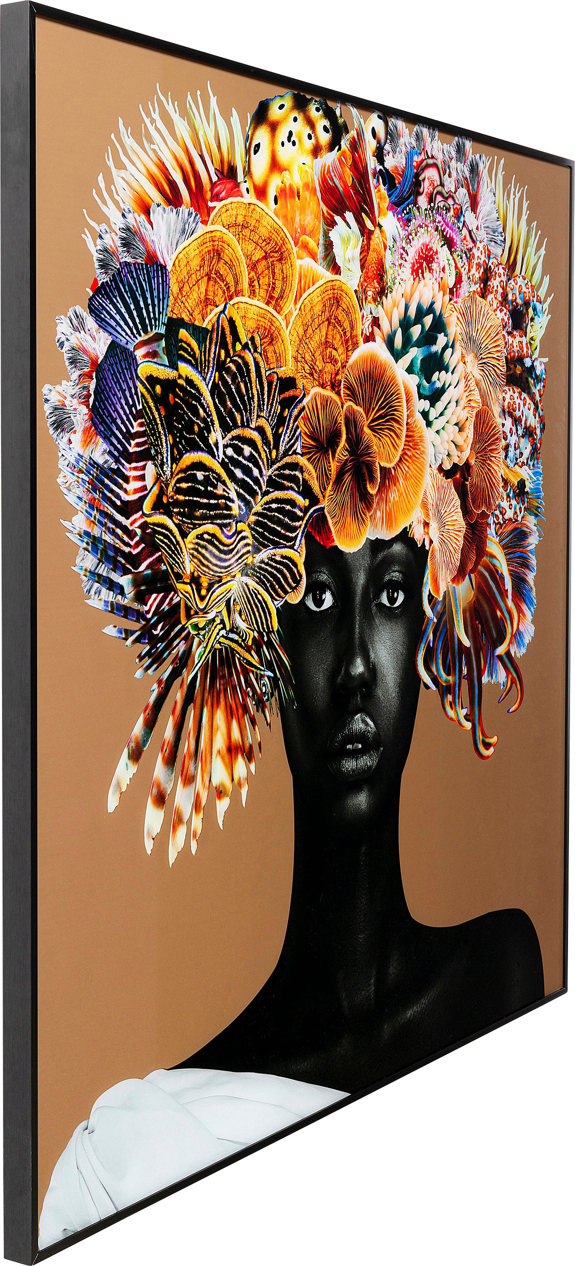 Kare - Framed Picture Flower Hair 120x120cm