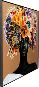 Kare - Framed Picture Flower Hair 120x120cm