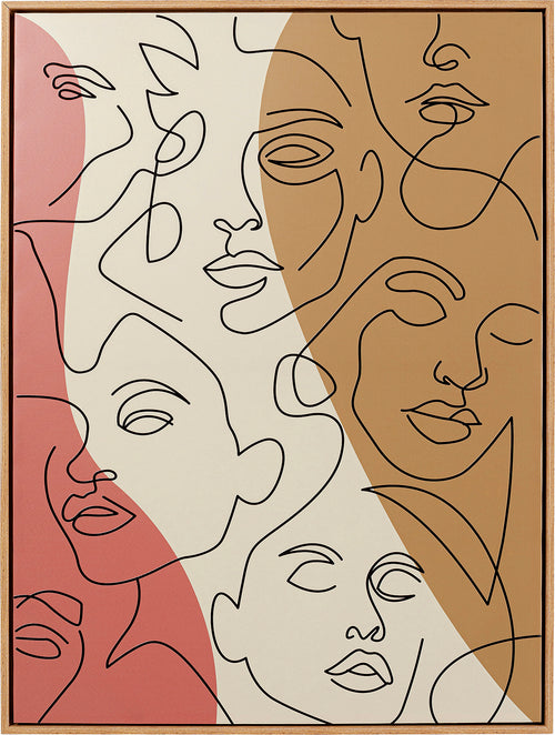 Kare - Framed Picture Faccia Arte Tri Colore