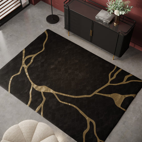 Kare - Carpet Fulmine Black 170x240cm