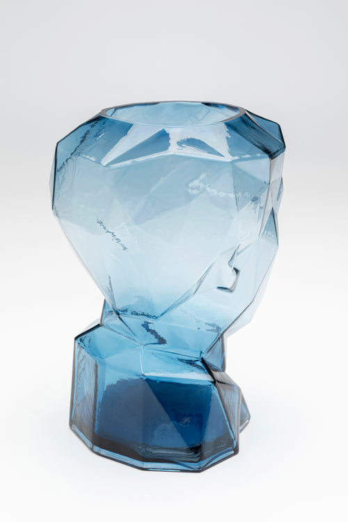 Kare - Vase Prisma Face Blue 30cm