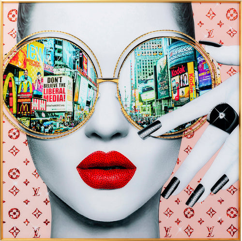 Kare - Framed Picture Times Square View 120x120cm
