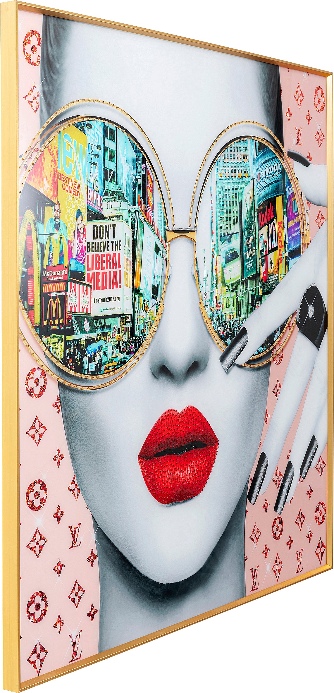 Kare - Framed Picture Times Square View 120x120cm