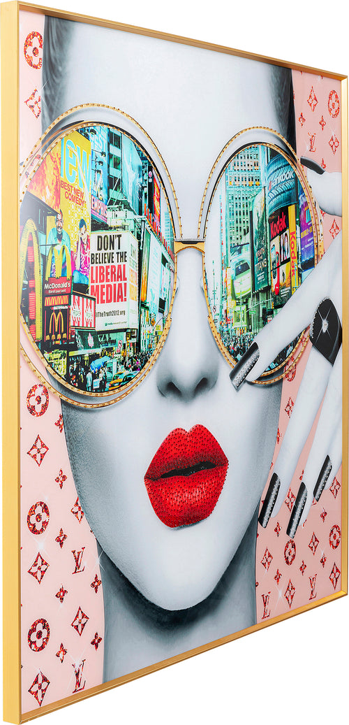 Kare - Framed Picture Times Square View 120x120cm