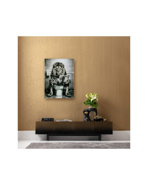 Kare - Glass Picture Bath Lion 60x80cm