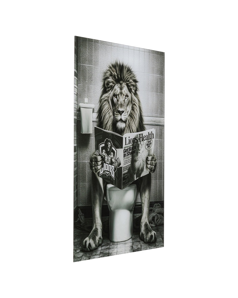 Kare - Glass Picture Bath Lion 60x80cm