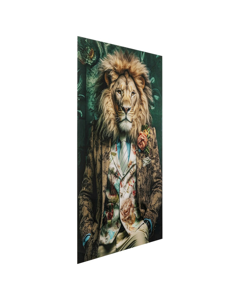 Kare - Glass Picture Mister Lion 100x150cm
