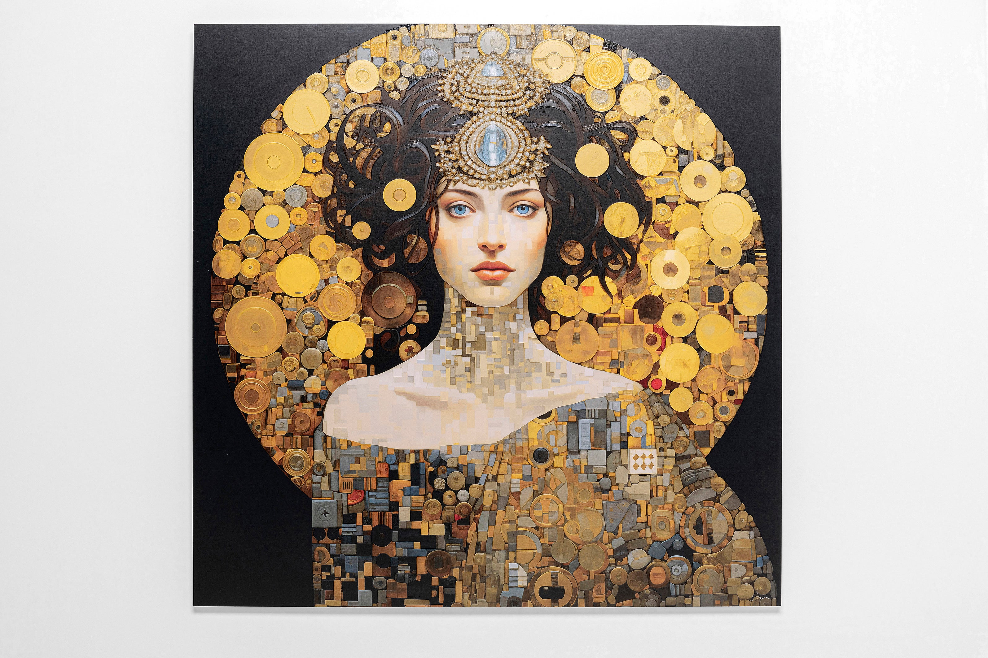Kare - Glass Picture Art Nouveau Lady 3D 120x120cm