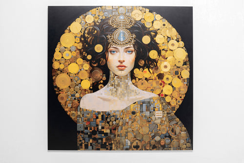 Kare - Glass Picture Art Nouveau Lady 3D 120x120cm