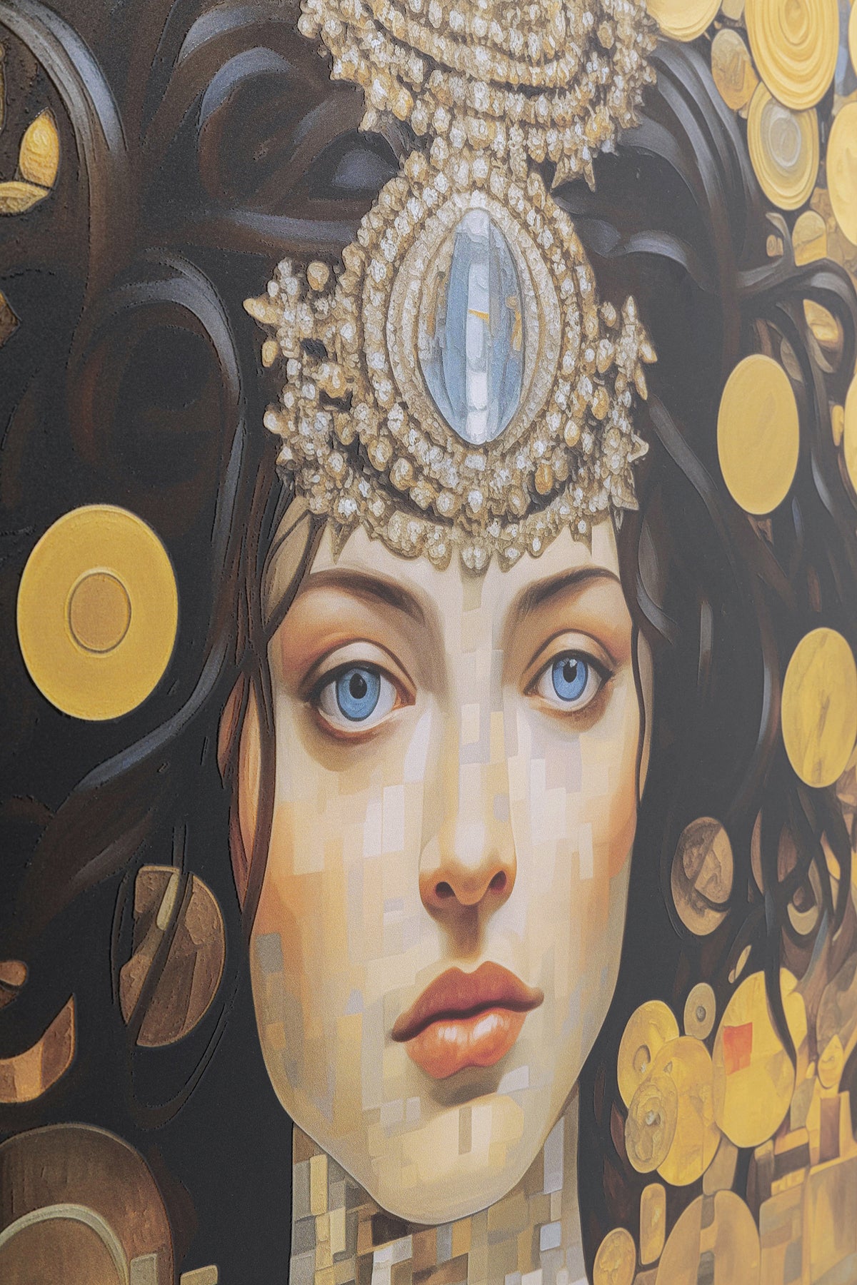 Kare - Glass Picture Art Nouveau Lady 3D 120x120cm