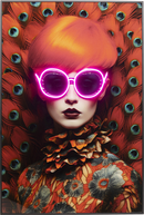 Kare - Framed Picture LED Fancy Red Lady 120x80cm