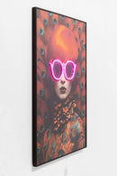 Kare - Framed Picture LED Fancy Red Lady 120x80cm