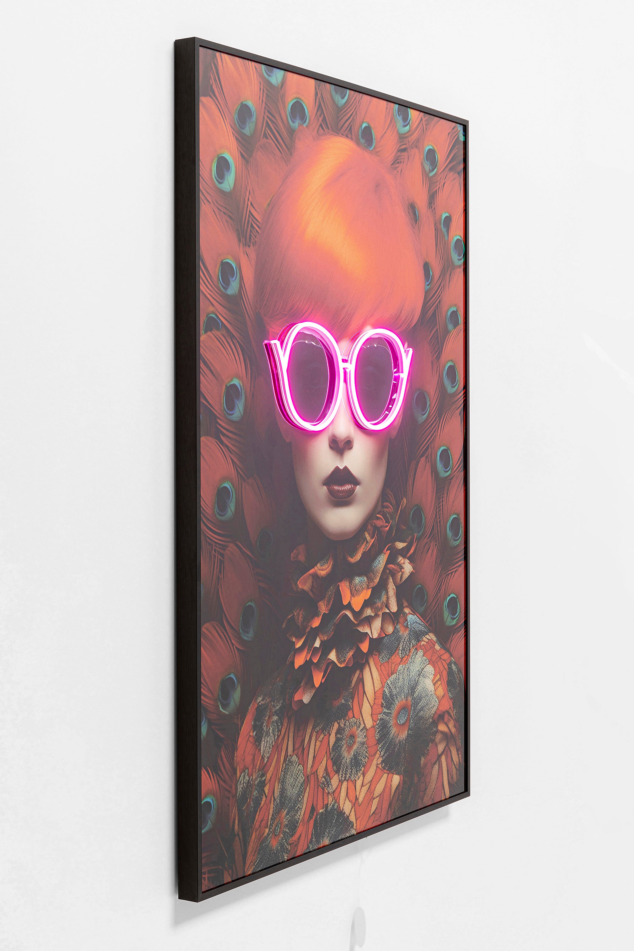 Kare - Framed Picture LED Fancy Red Lady 120x80cm