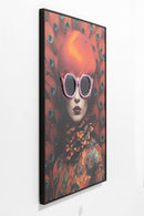 Kare - Framed Picture LED Fancy Red Lady 120x80cm