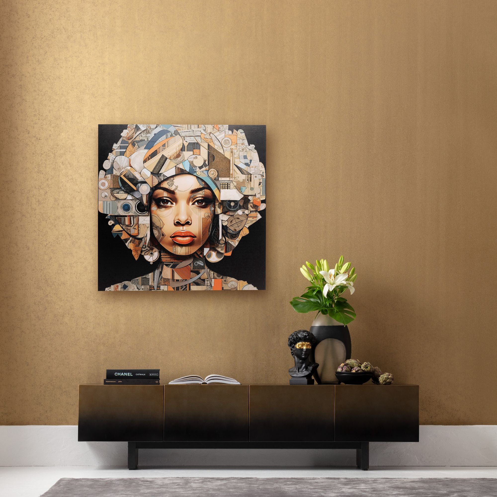 Kare - Glass Picture 3D Art Geo Women 120x120cm